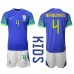 Brasil Marquinhos #4 Bortedraktsett Barn VM 2022 Korte ermer (+ Korte bukser)